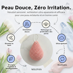 Selenys™ Éponge Konjac à l'argile rose française
